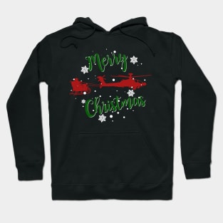 Gun Pilot - AH-64D Apache Pulling Santa Merry Christmas Hoodie